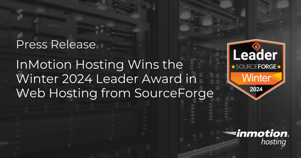 InMotion Hosting Wins Winter 2024 Leader Award in Web Hosting